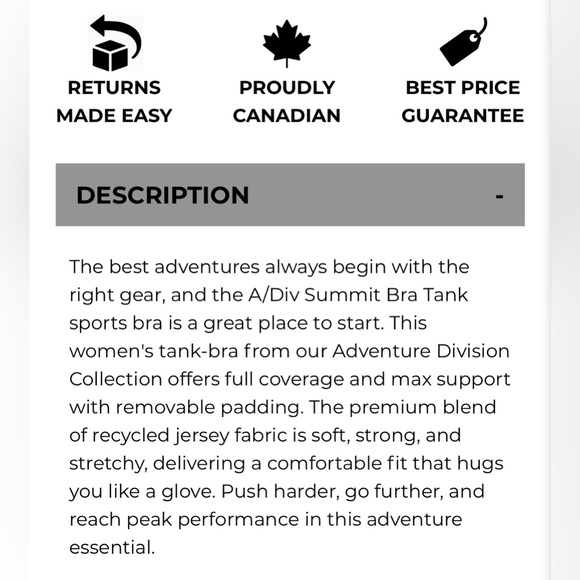 Billabong Adventure Division A/Div Summit Bra Tank Top Women’s Small In Canteen - Picture 9 of 10